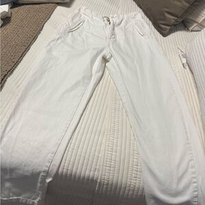 Zara Women's White High wasted Straight Leg Jeans